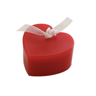 Hjerte fyrfadslys med duft - Rød 